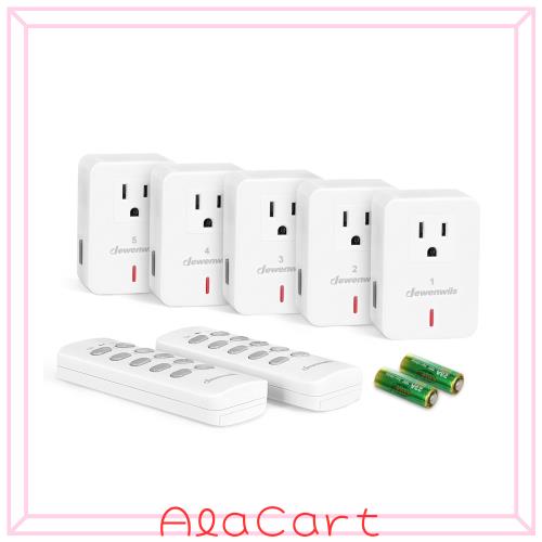 DEWENWILS リモコンコンセントオフ電源スイッチ プラグ無線プログラマブルリモート光スイッチキット100フィート RF範囲コンパクト設計ETL