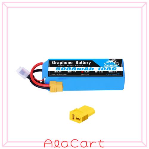 Yowoo RC Lipoバッテリー 14.8V 5000mAh 100C 4S グラフェンLipoバッテリー with XT60 / Deans T プラグコネクタ for RC飛行機ヘリコプタ 6,588円