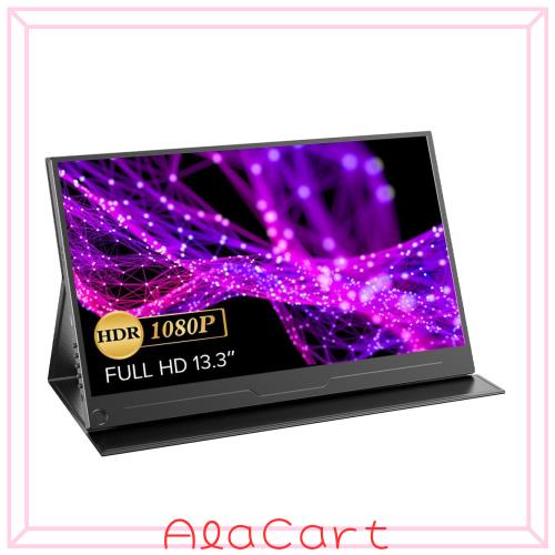 EVICIV モバイルモニター 13.3インチ 1920*1080 ポータブルディスプレイ 薄型 軽量 IPS液晶パネル 保護カバー VESA対応 ペンホール・スタ