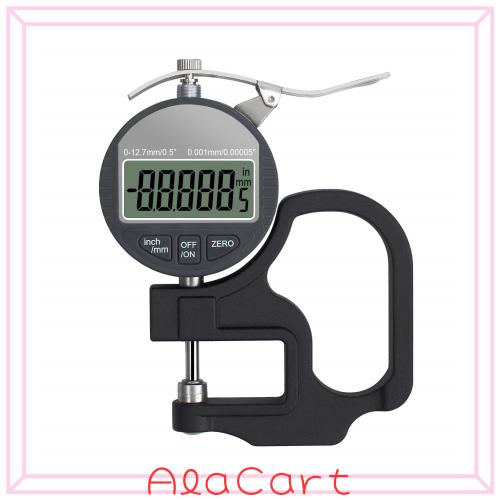 Neoteck デジタルシックネスゲージ 厚さ測定器 デジタル厚さ測定器 精度0.001mm 測定範囲0〜12.7mm アルミ合金製 LCD大型液晶画面 高精度