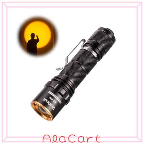 Weltool M7-AM 琥珀色LED懐中電灯ライト均一なビームライトダークアダプテーションセリエ 暗視を維持する 天文学、キャンプ、亀観察に最