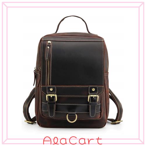 [Lannsyne] リュックサック 本革 メンズ ボディバッグ 2way 大容量 A4対応 9.7インチiPad バックパック 経年変化 ビジネスリュック 自転