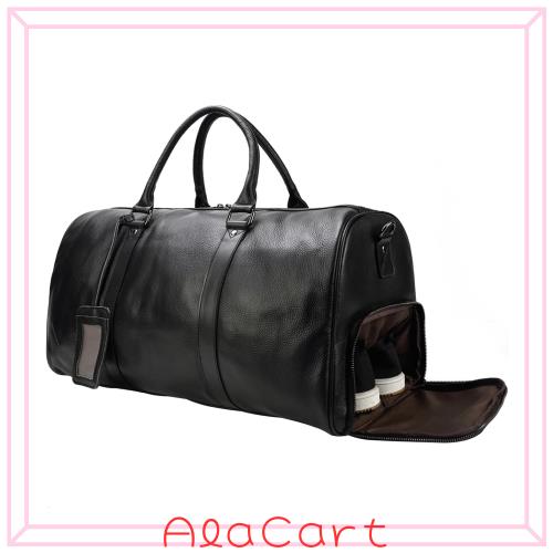 ボストンバッグ 本革 メンズ 大容量 2WAY レザー トラベルバッグ 機内持ち込み 靴入れ付き ゴルフバッグ 底鋲付き 旅行バッグ 牛革 手提