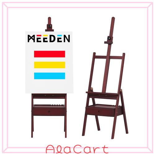 MEEDEN H型 木製画架 イーゼル ブナ材 引き出し付き 高さ調節 角度固定 150-190cm キャンバス91cm 安定性高 耐荷重 油絵 アクリル画 水彩