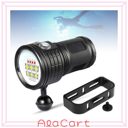 SecurityIng ダイビングライト 赤 青 白ライト 8000lm IPX-8防水 水中80M 120度広いビーム スキューバーダイビングライト 水中写真動画懐