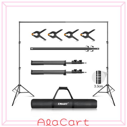 EMART 背景スタンド 300x300cm 高さ、幅調節可能 撮影スタンド 撮影用 背景スタンドセット グリーンバックスタンド 写真撮影用 人物 商品
