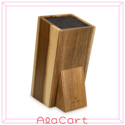 Navaris ナイフブロック 25x15x10.5cm 包丁スタンド 包丁立て - 包丁たて 包丁置き 包丁収納 着脱式 滑り止め - 傷防止 傾斜型 キッチンの通販は 5,379円