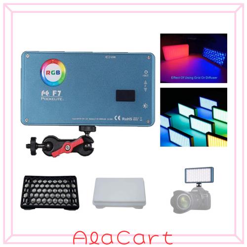 FalconEyes F7 12W RGBライト ハニカムソフト付き Miniポケットカメラライト 磁石吸着機能 Bi-Color2500K-9000K CRIT97 4060LUX＠0.3ｍ T