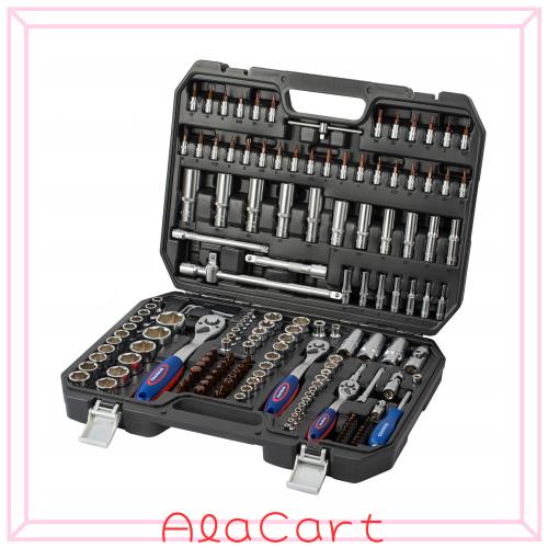 WORKPRO ソケットレンチセット ガレージツールセット 差込角6.35＆9.5＆12.7mm(1/4”＆3/8”＆1/2”) 172点組 ラチェットレンチ 自動車修理 車メ