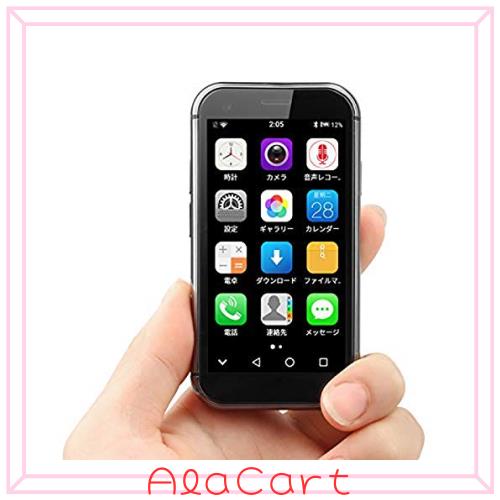 ミニ携帯電話 4G スマートフォン、3 インチ Android 9、デュアル SIM、顔認識、GPS、OTC、Google Play ロック解除電話（黒） (3GB+32GB)