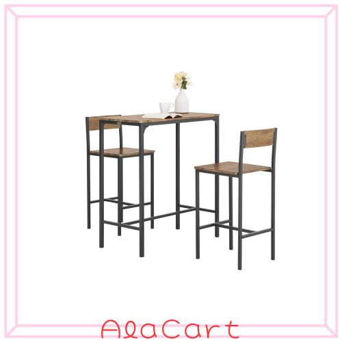 SoBuy カウンターテーブル チェア 3点セット 木目調 バーカウンター ダイニングテーブル 幅89×奥行き45×高さ100cm ハイテーブル バーテーブル PCデ : SoBuy カウンターテーブル チェア 3点セット PCデスク