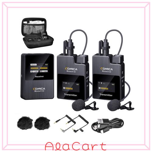 Comica BoomX-D2 ワイヤレスピンマイク 2.4G 200M伝送 送信機×2 受信機×1