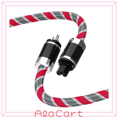 Monosaudio 12AWG HiFiオーディオ電源ケーブル 純銅 3ピン 125V/15A AC IEC320 C13コネクタ ロジウムメッキ電源プラグ オーディオ音質向