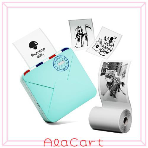 Phomemo M02S ミニプリンター スマホ対応 サーマルプリンター ラベルライター 300DPI 白黒 ポータブル型 フォト感熱ぷりんたー 手帳 モバ