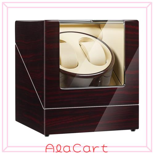 JQUEEN ワインディングマシーン 腕時計ワインダー 2本巻き ウォッチワインダー 自動巻き上げ機 マブチモーター 静音 木製