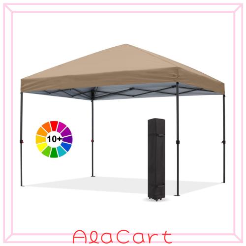 ABCCANOPY タープテント ワンタッチ センターロック 3m/2.5m/2m 高強度スチールフレーム 3段階調節 キャスターバッグ付き 8人用大型 組立