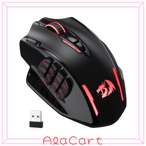 Redragon M913インパクトエリートワイヤレスゲーミングマウス、16000 DPI有線/無線RGBゲーマーマウス、16プログラマブルボタン、45時間バ
