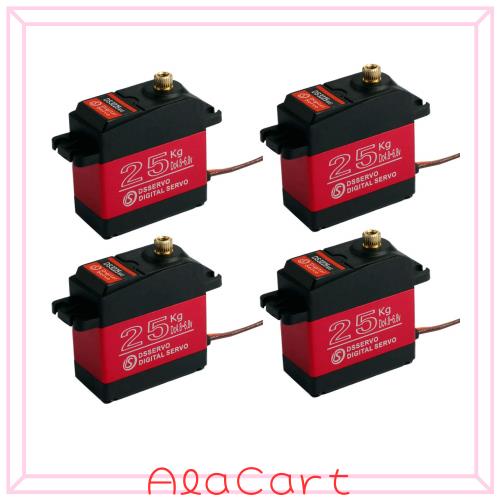 4PCSセット DS3225 防水25KGデジダルサーボ フルメタルデジタルステアリングサーボ 25Tサーボアーム付き RC適用 (270°)の通販は 7,674円