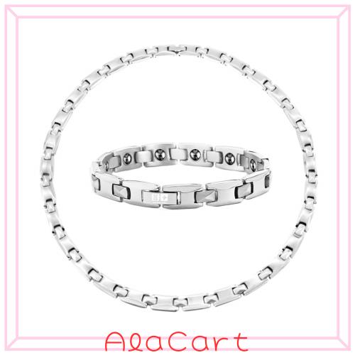 純チタン 静電気除去ブレスレット ネックレス メンズ レディース 磁気 ブレスレットと磁気 ネックレス ヘマタイト 健康 ジュエリーセット