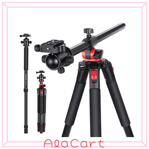 NEEWER 200cm カメラ三脚 一脚 センターコラム、ボールヘッド、ArcaタイプQR プレート、ケース付き 水平三脚 オーバーヘッドカメラマウン