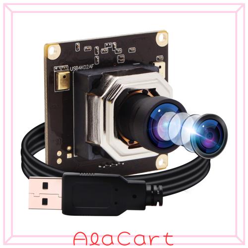 4K USBカメラモジュール ELPオートフォーカス 100度歪みなし 広角レンズ デュアルマイク付き USBカメラ PCラップトップコンピュータ用 US