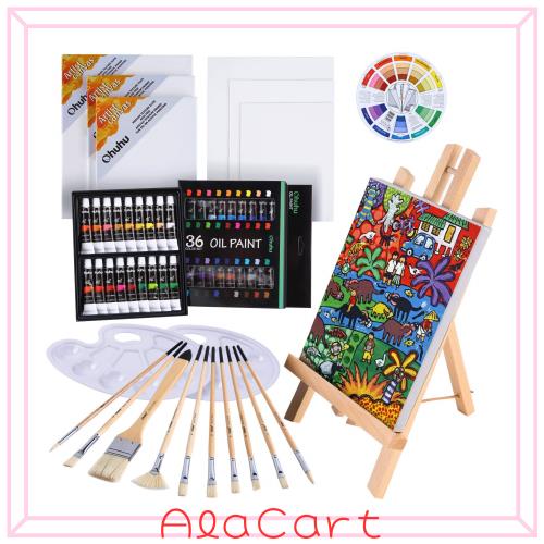 Ohuhu 油絵具 セット 56点セット 36色 油絵 油絵の具 絵画 画材 絵の具セット 初心者 大人 男の子 女の子 木製イーゼル 張りキャンバス 8,117円