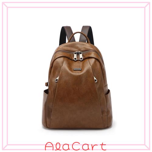 [BUKESIYI] レディース リュック ミニ バックパック ポシェット 大容量 防水 Rucksack Backpack for Women PUレザー JP78304 褐色の通販は 5,764円