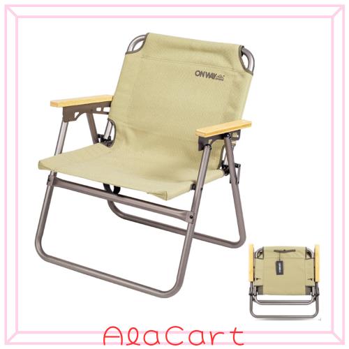 Simpleme キャンプ ローチェア 折りたたみ椅子 軽量 アルミニウム合金 ポータブル シングルシート 竹の手すり 耐荷重120kg 小型でポータ