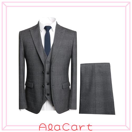 YFFUSHI] スーツ メンズ ビジネス スリーピース 2つボタン ストライプ