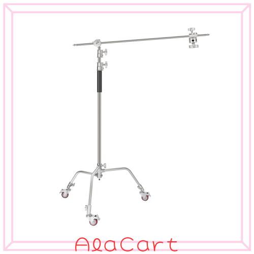 Neewer プロ100％メタルCスタンド ライトスタンド ホイール付き 最大高さ10.8ft/330cm 調節可能なリフレクタースタンド 4ft/120cmブーム