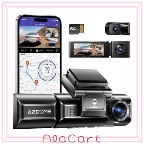 AZDOME ドライブレコーダー 前後カメラ 3カメラ同時録画 4K UHD 800万画素 GPS WIFI搭載 IMX415センサー WDR搭載 3.19インチ小型 ドラレの通販は 19,311円