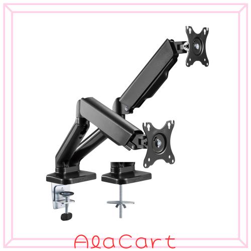 AVLT PC モニターアーム 2画面 13~32インチ2画面対応 耐荷重各2-9kg 多角度調節 ガススプリング式 ディスプレイアーム グロメット式＆クラ