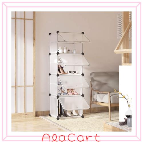 NATRKE シューズラック8段 オープンラック オープンシェルフ シューズ収納ラック 靴棚 下駄箱 玄関収納 組立式 軽量 コンパクト おしゃれ