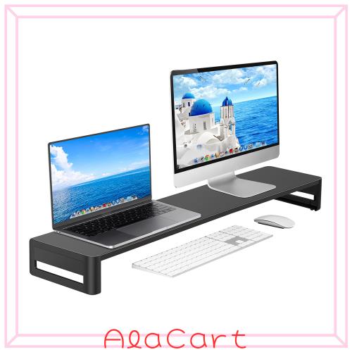 VAYDEER デュアル モニター台 机上台 ディスプレイ台 2画面スタンド パソコン PC キーボード 収納 幅100cm（金属製）の通販は
