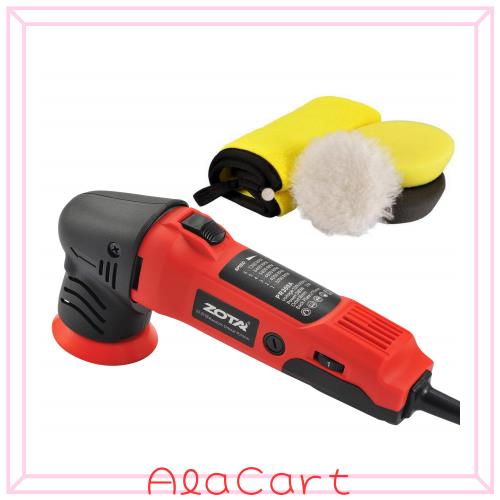ZOTAポリッシャー,75mm小型 ランダムオービタル式,100V六段変速 3000-7200RPM 恒定回転速度 業務用 家庭用 自動車用 車磨き バイク用, 木