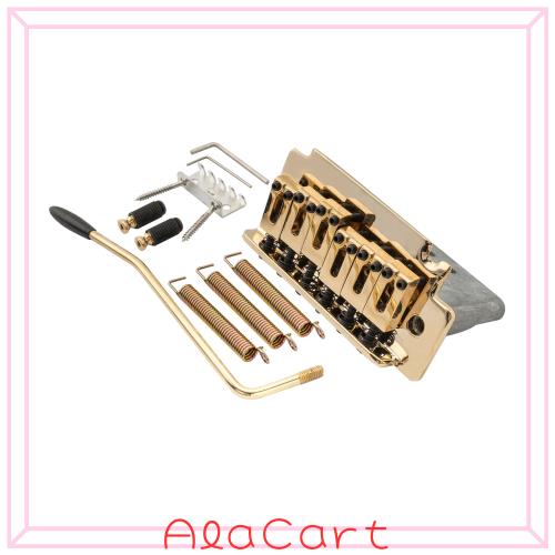 Musiclily 弦ピッチ10.5mm ショートブロック 2点支持タイプ トレモロブリッジユニット スクワイアストラトギター用 、ゴールド