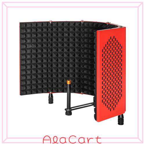 MSIZOYマイク分離シールド 5つパネル マイク絶縁シールド 折り畳み式リフレクションフィルター マイク防音材 マイクスタンド&卓上設置 の通販は