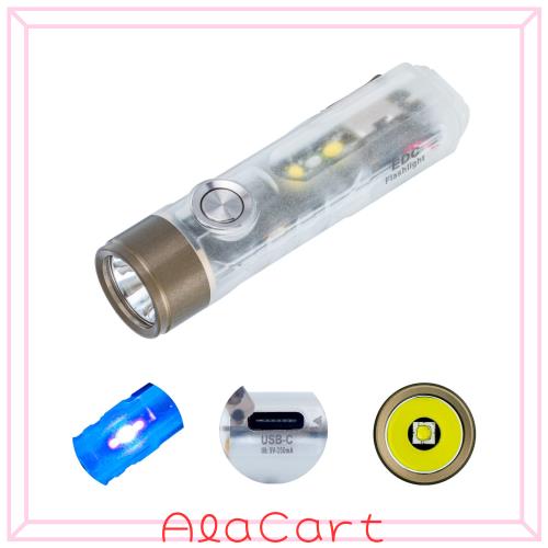 Rovyvon Aurora A7x7075新しいキーホルダー懐中電灯650lumensTiny Bright Flashlight USB充電式強力なミニ懐中電灯、キャンプ、ウォーキの通販は