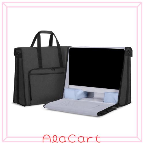 Damero imac用バッグ 27インチ imac 持ち運び トートバッグ 周辺機器収納ポケット付き 黒