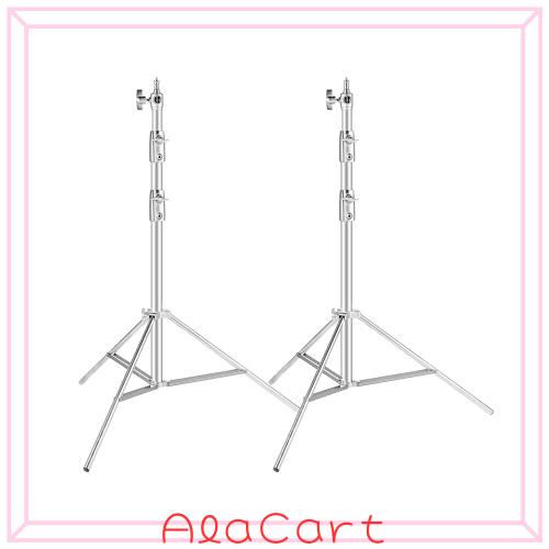 Selens ライトスタンドキット ステンレスチール製 220cm/6.6ft 高さ調節可能 耐荷重5kg 1/4-3/8ネジ変換 ランプスタンド 照明スタンド ス