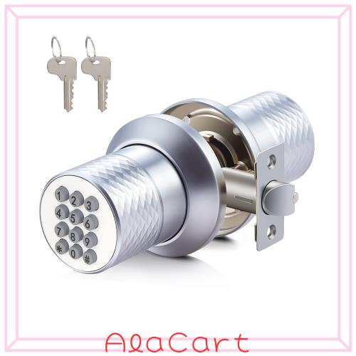 uyoyous デジタルドアノブ 電子キーパッド付き スマートロック デジタルドアロック 暗号化機能 デジタルコードロック バックアップメカニ