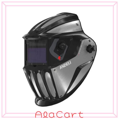 ANDELI 溶接面 本当の色を映す ソーラーパワー 自動遮光溶接面 遮光度4/9-13 TIG MIG アーク溶接に対応溶接ヘルメット 電池交換可能 (銀の通販は