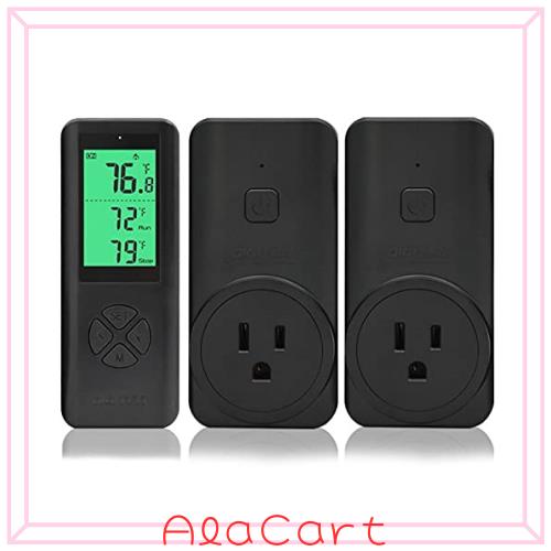 DIGITEN WTC100 サーモスタット (2 つのレシーバー付き) 温度コントローラーのプラグイン 爬虫類サーモスタット アウトレット 温室ヒータの通販は 7,698円