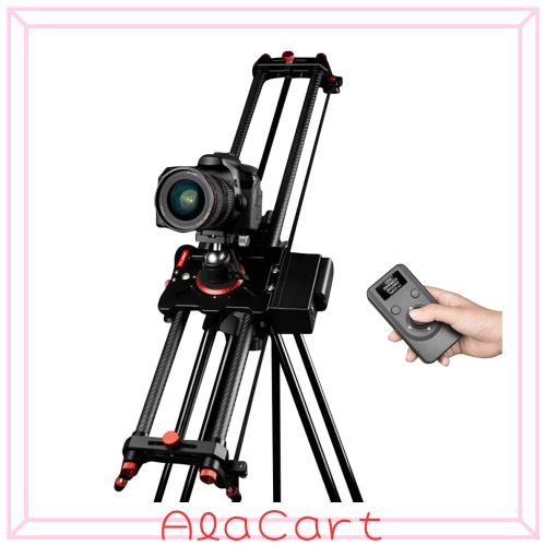 YELANGU 80cm 電動 カメラスライダー プロフェッショナルビデオ 炭素繊維ガイド 静音モータDSLR カメラ DVカメラフィルム撮影の遅延とビ