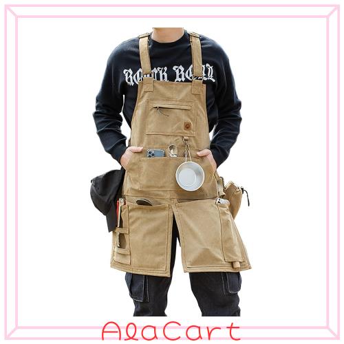 [Makalu] アウトドア エプロン キャンプ BBQ 焚き火 耐熱 生地 防護 車中泊 しゃちゅうはく 携帯 けいたい outdoor キャンバス 前掛け カ