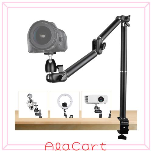 TARION カメラスタンド カメラアーム カメラクランプスタンド プロジェクタースタンド アーム可動式 卓上三脚 一脚 フレキシブル 折畳め