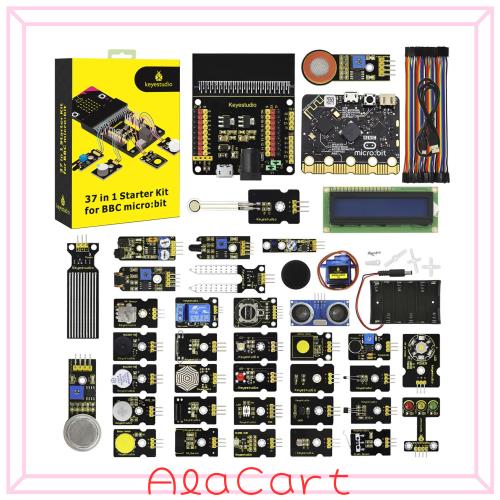 KEYESTUDIO 37センサースターターキット Micro:bit V2付き、10代から大人まで簡単に学べるmicrobitコーディング