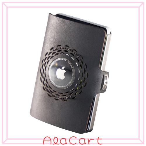 [I-CLIP] オリジナル - ラジオインパクト Apple AirTag対応 シルバー黒 - マネークリップ付Airtagは付属していません - ウォレット - ス