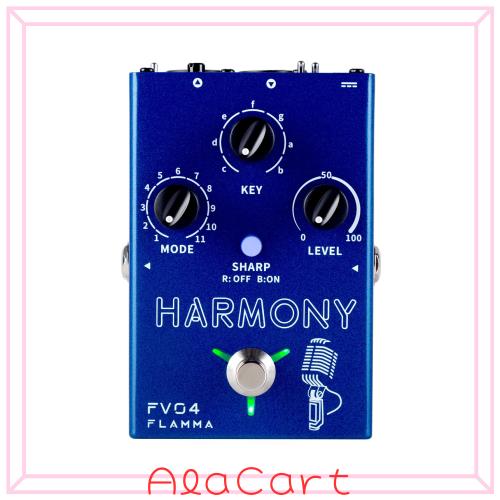 FLAMMA FV04 ハーモニー ボーカル プロセッサー エフェクト ペダル リバーブ 12 ピッチ 11 ディファレント ハーモニー モード付き 48V フ