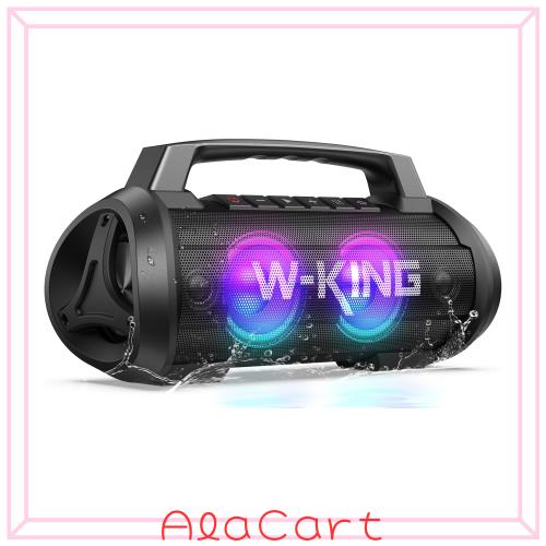 70W（120Wピーク）スピーカー bluetooth、IPX6防水 防塵 ワイヤレス スピーカー 大音量、W-KING ポータブルスピーカー ステレオ【パーテ